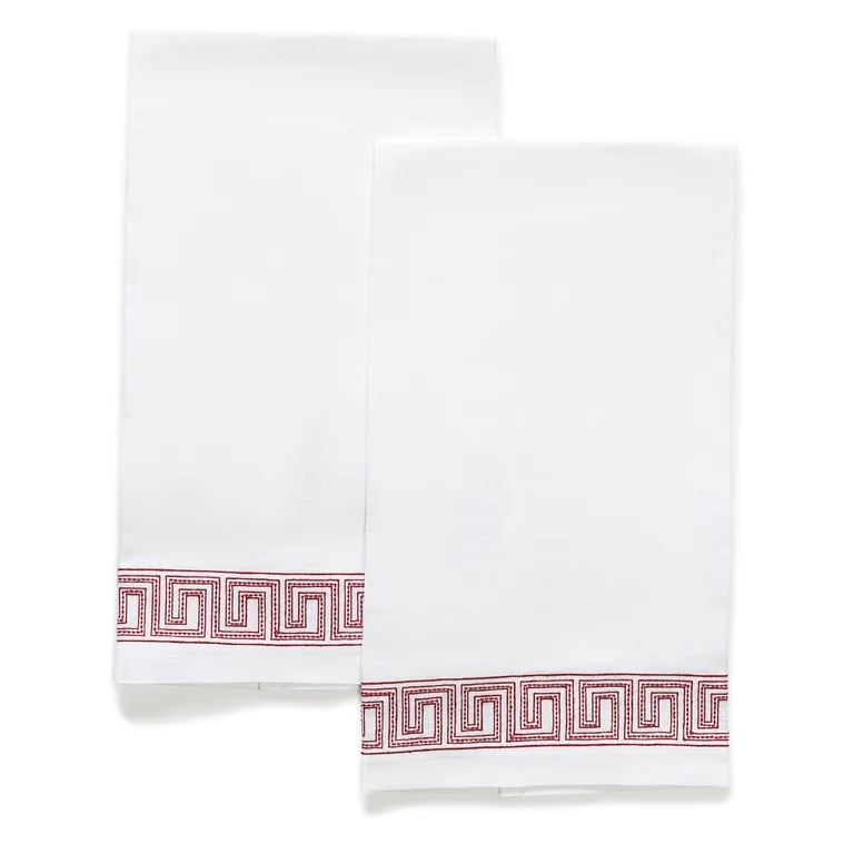 Schumacher Ophelia Guest Towel, Set of 2 in Red (MSC051GTOW2RD)