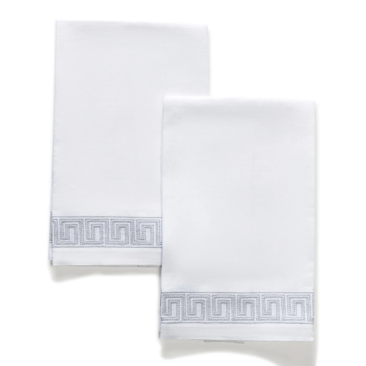 Schumacher Ophelia Guest Towel, Set of 2 in Silver (MSC051GTOW2SI)