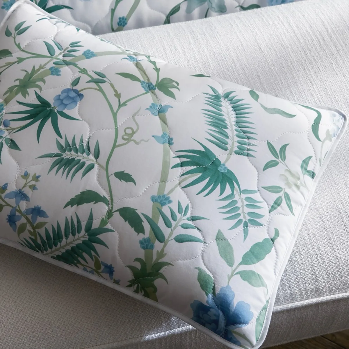 Schumacher Palmyra Quilted Sham in Emerald