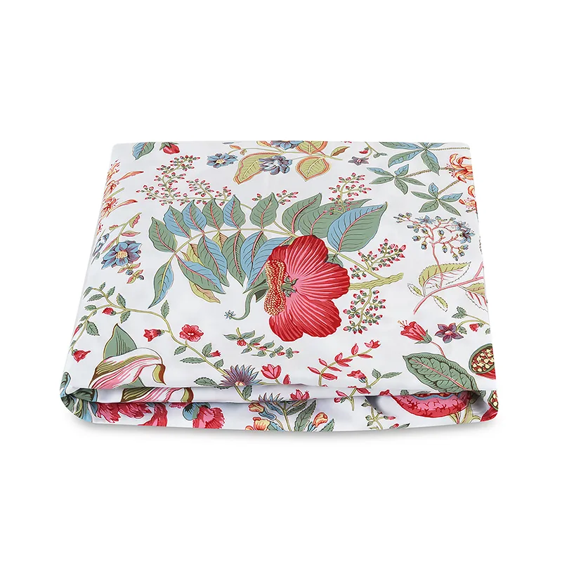 Schumacher Pomegranate Fitted Sheet in Pink Coral