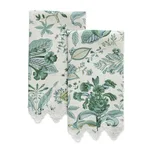 MSC006GTOW2EM | Pomegranate Linen Guest Towel Set - Emerald Schumacher Pomegranate Linen Guest Towel Set in Emerald (MSC006GTOW2EM)