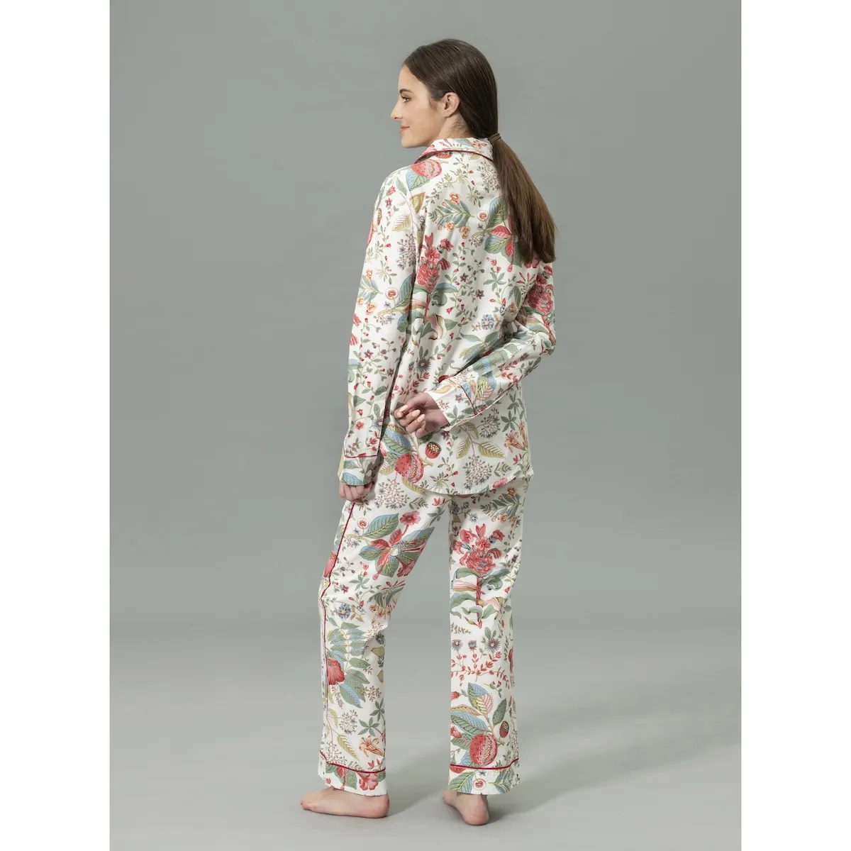 Schumacher Pomegranate Pajama Set in Pink Coral