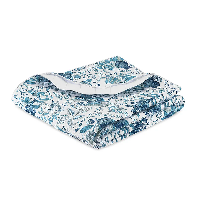 Schumacher Pomegranate Quilt in Prussian Blue