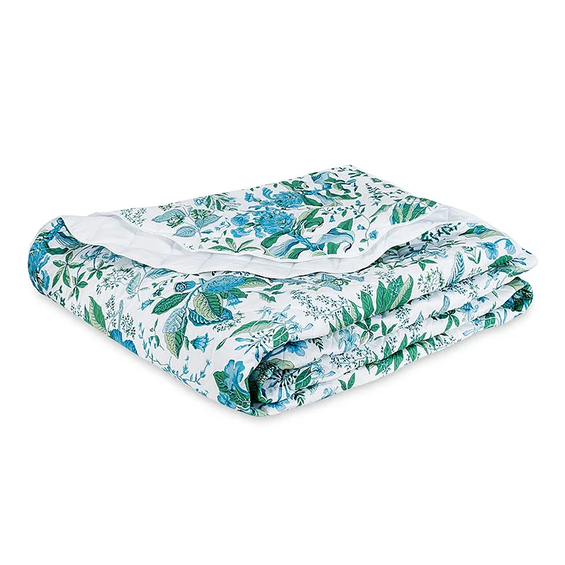 Schumacher Pomegranate Quilt in Sea
