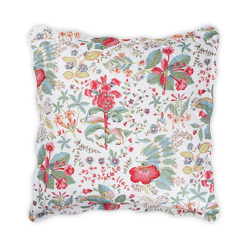 Schumacher Pomegranate Quilted Sham in Pink Coral