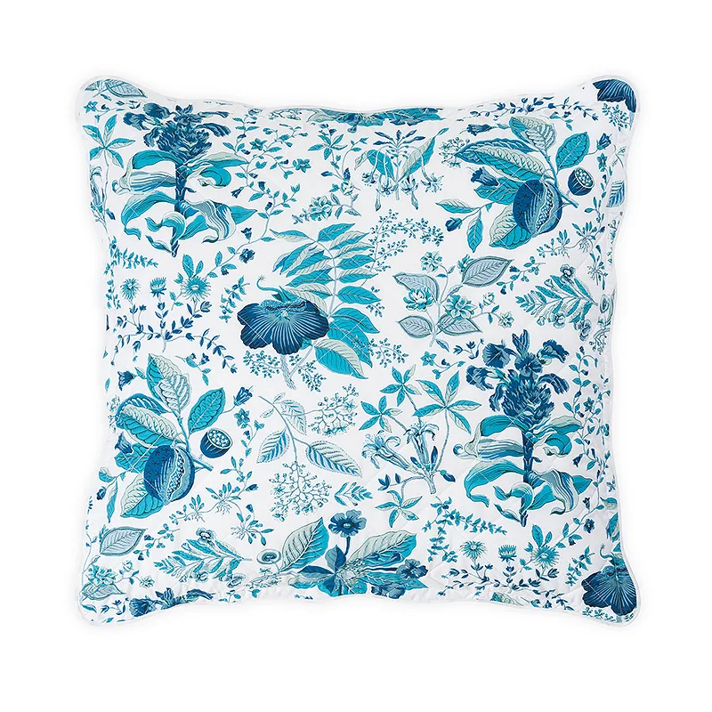 Schumacher Pomegranate Quilted Sham in Prussian Blue