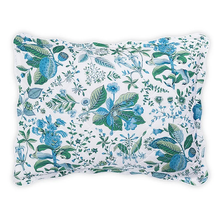 Schumacher Pomegranate Quilted Sham in Sea