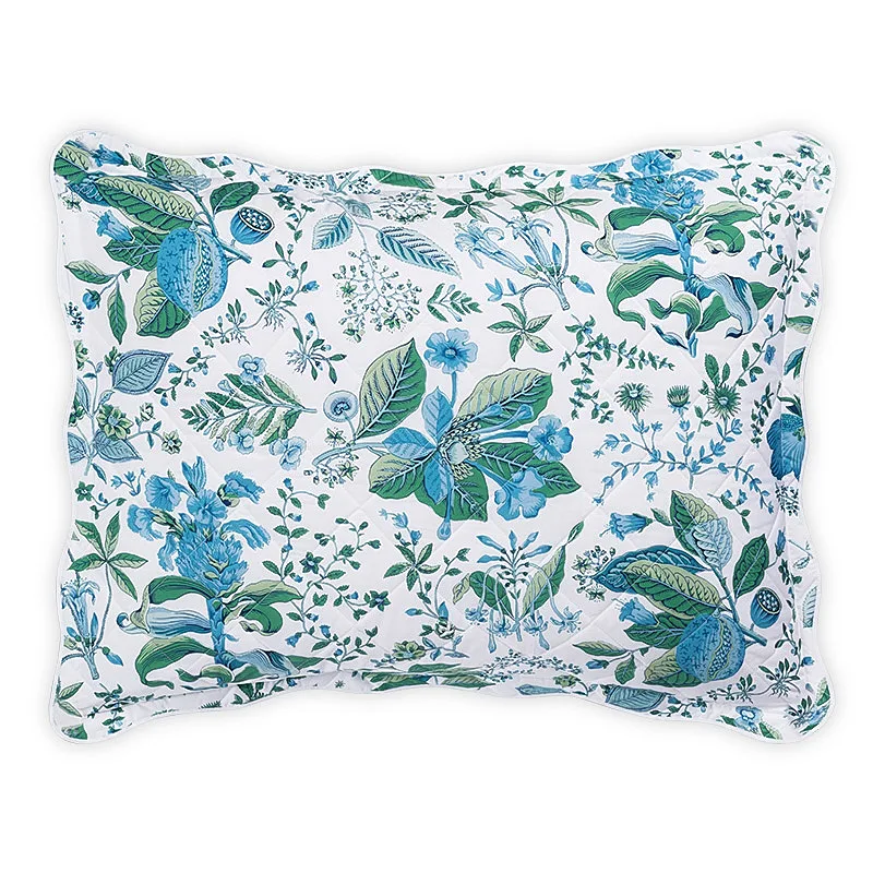 Schumacher Pomegranate Quilted Sham in Sea