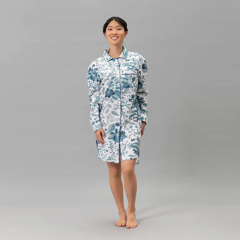 Schumacher Pomegranate Sleep Shirt in Prussian Blue