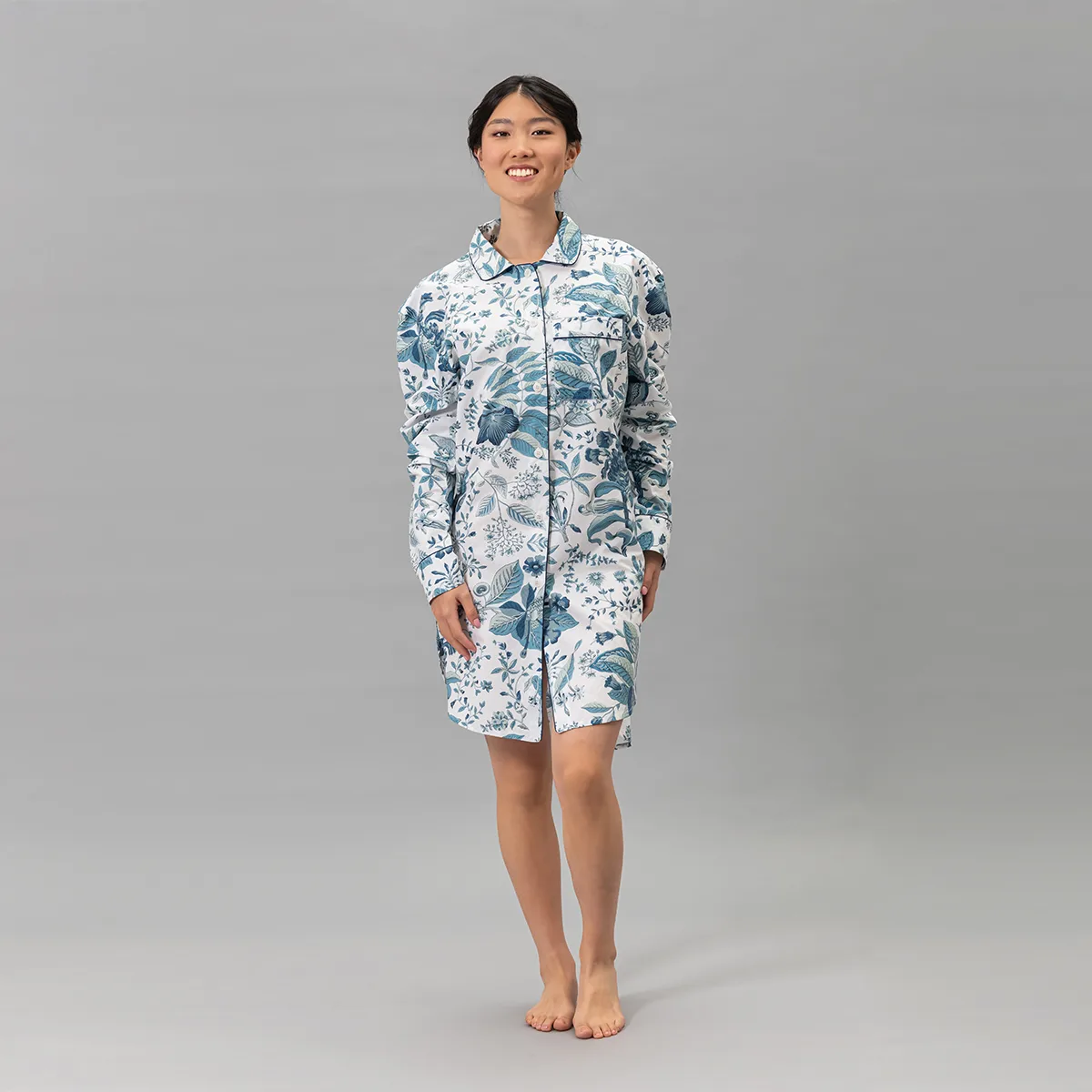 Schumacher Pomegranate Sleep Shirt in Prussian Blue