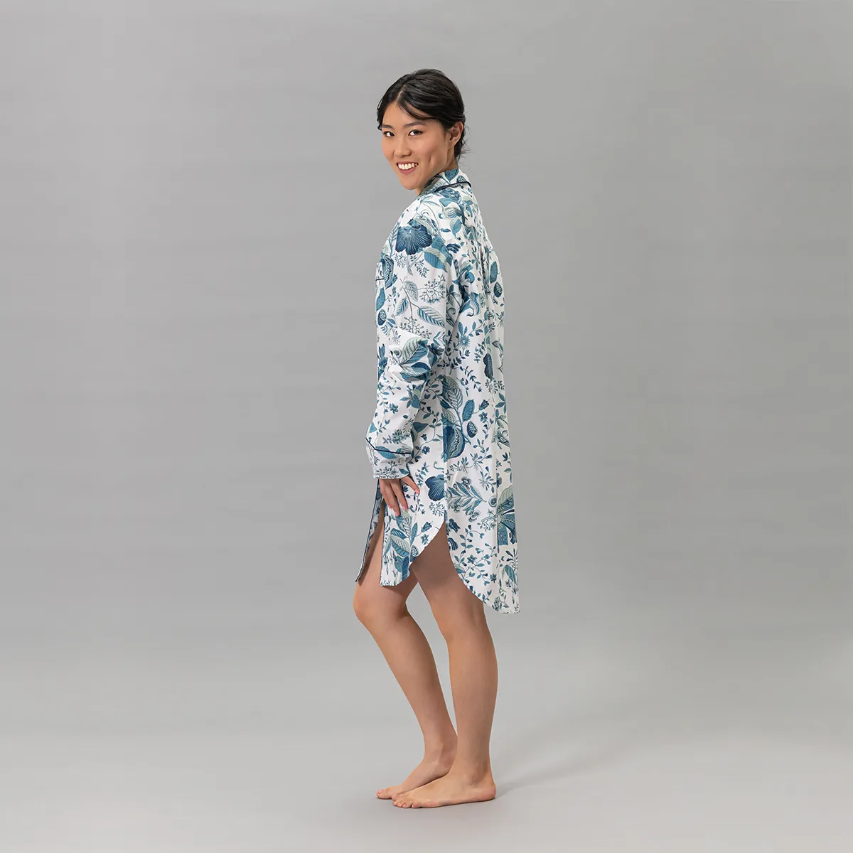 Schumacher Pomegranate Sleep Shirt in Prussian Blue