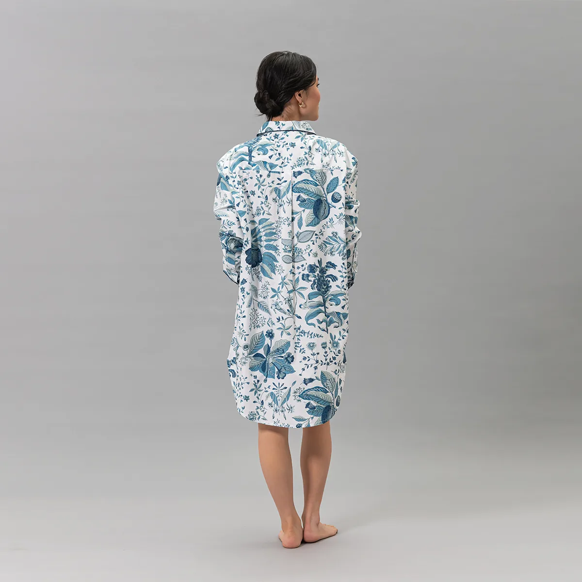 Schumacher Pomegranate Sleep Shirt in Prussian Blue