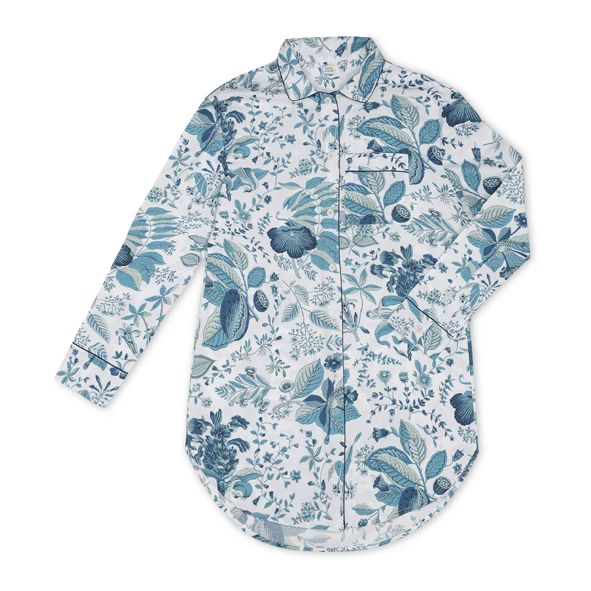 Schumacher Pomegranate Sleep Shirt in Prussian Blue
