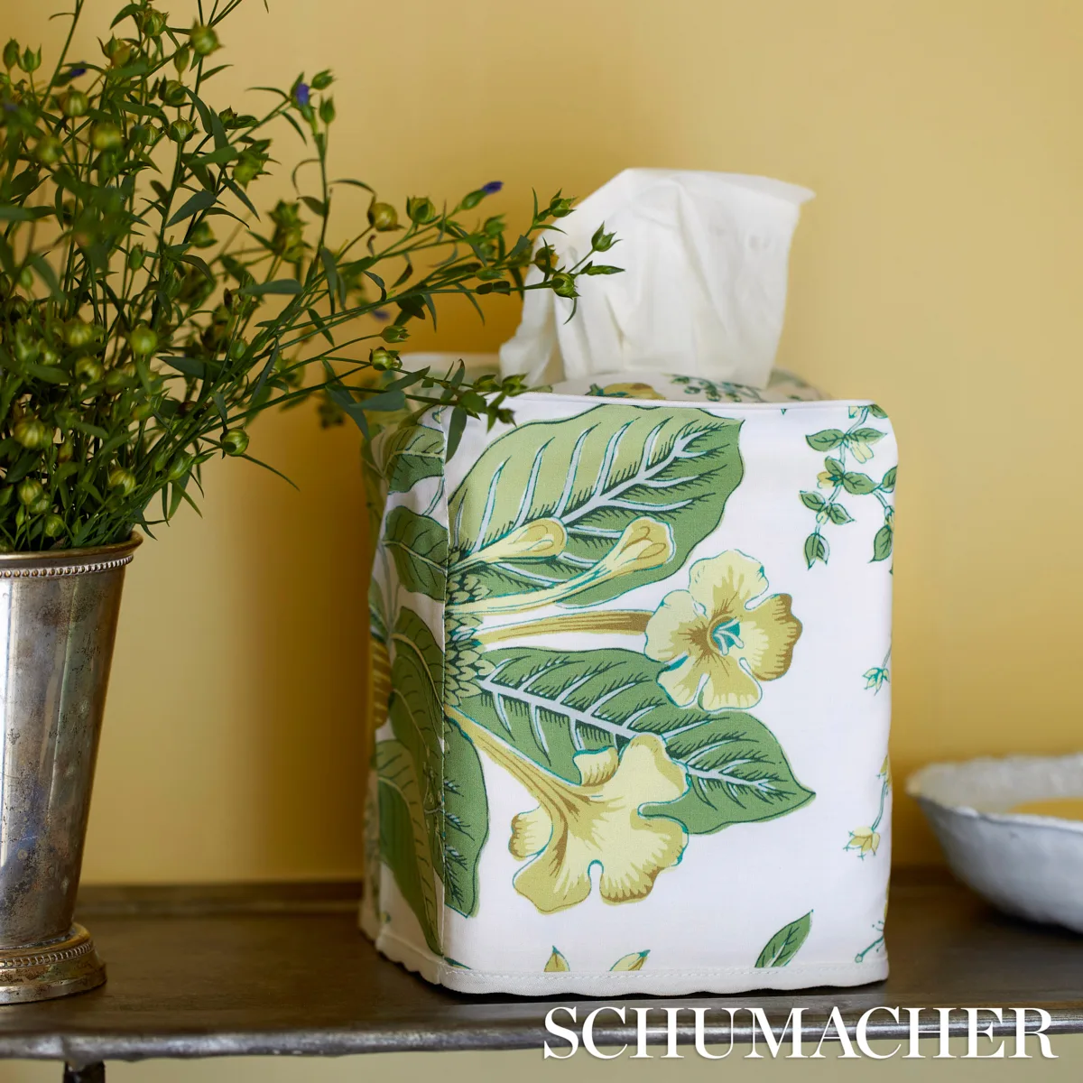 Schumacher Pomegranate Tissue Box Cover in Citrus (MSC006TBOXCI)