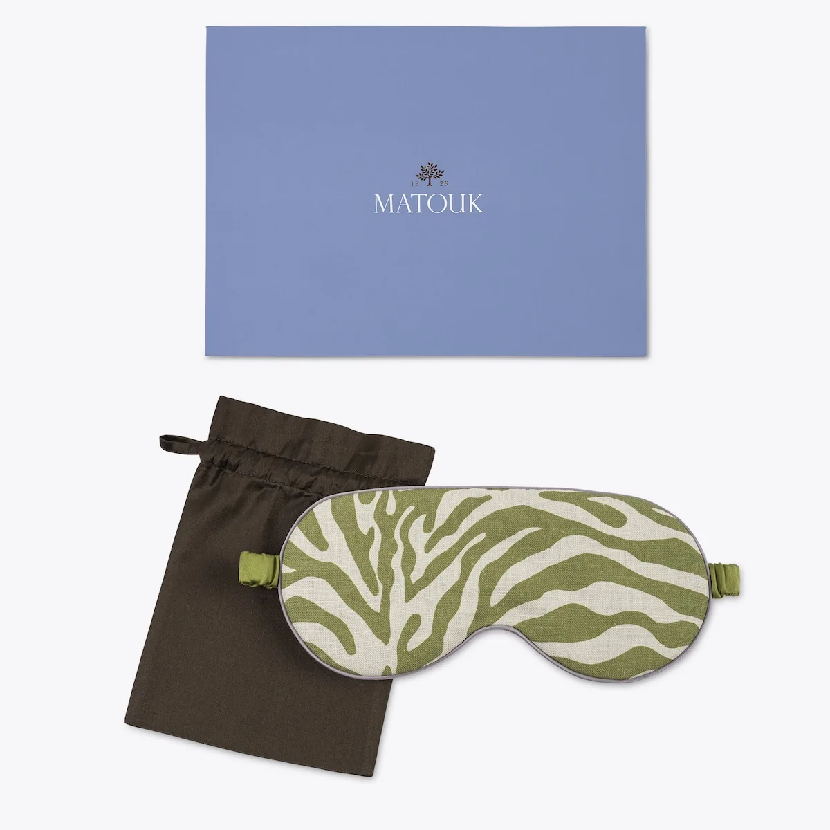 Schumacher Regine Linen Sleep Mask in Grass (MSC070SMSKGR)