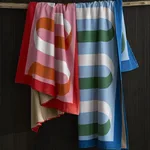MSC067BCHTOFA | Ribbon Beach Towel - Flamingo Schumacher Ribbon Beach Towel in Flamingo (MSC067BCHTOFA)