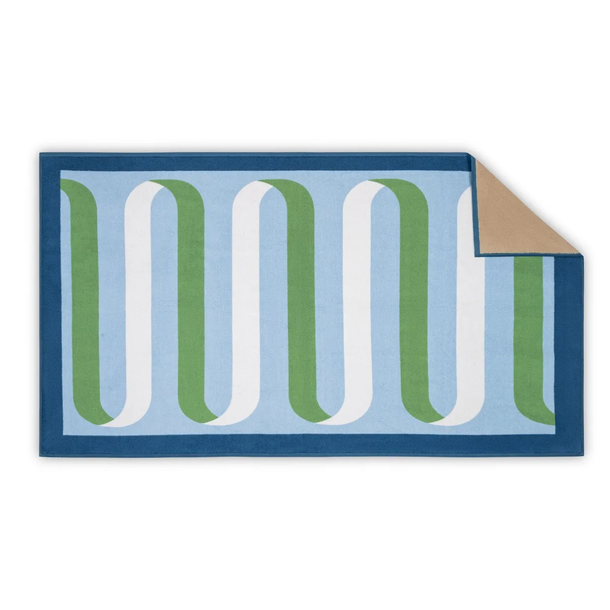 Schumacher Ribbon Beach Towel in Ocean (MSC067BCHTOOC)