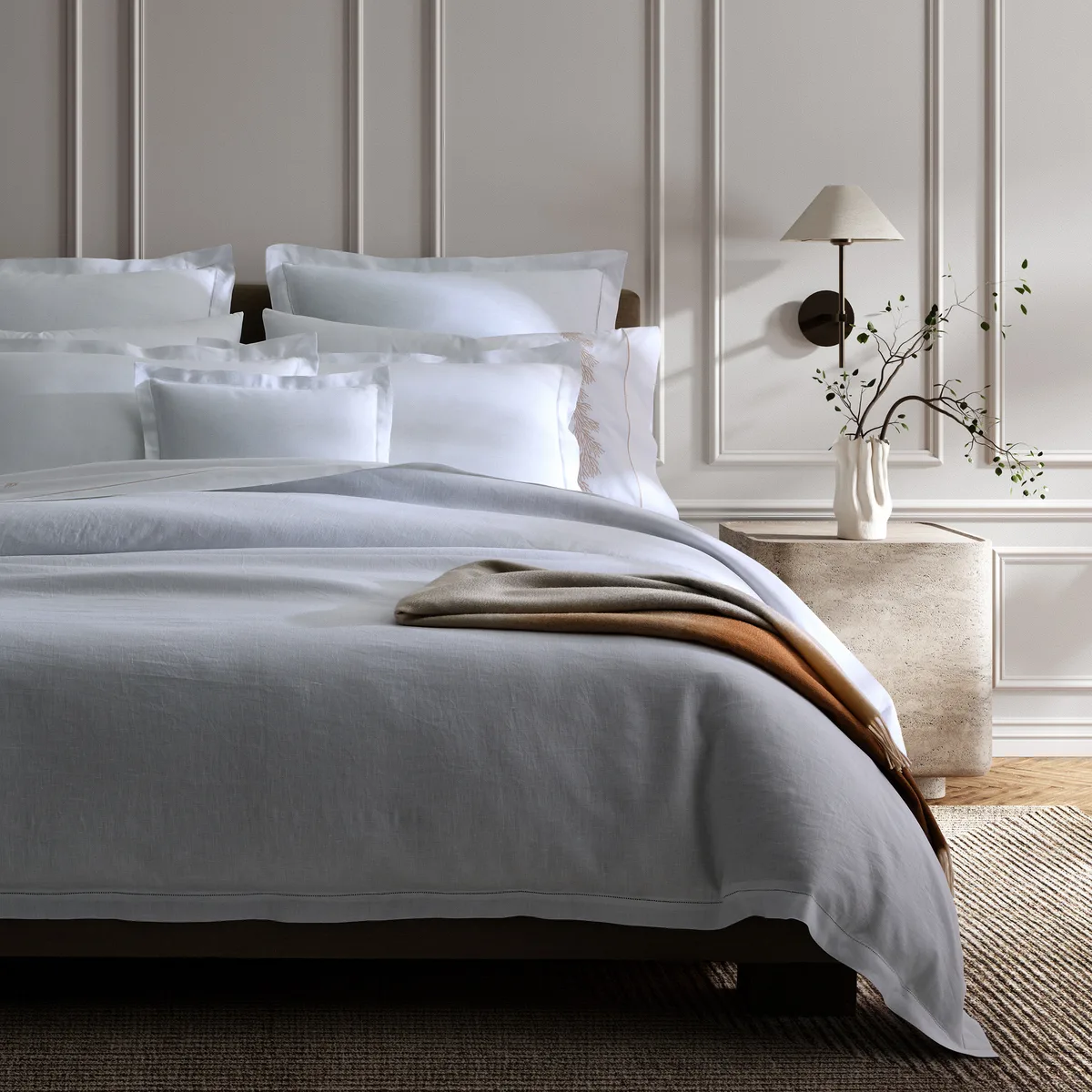 Roman Hemstitch Pillowcase - Pair - White Schumacher Roman Hemstitch Pillowcase - Pair in White