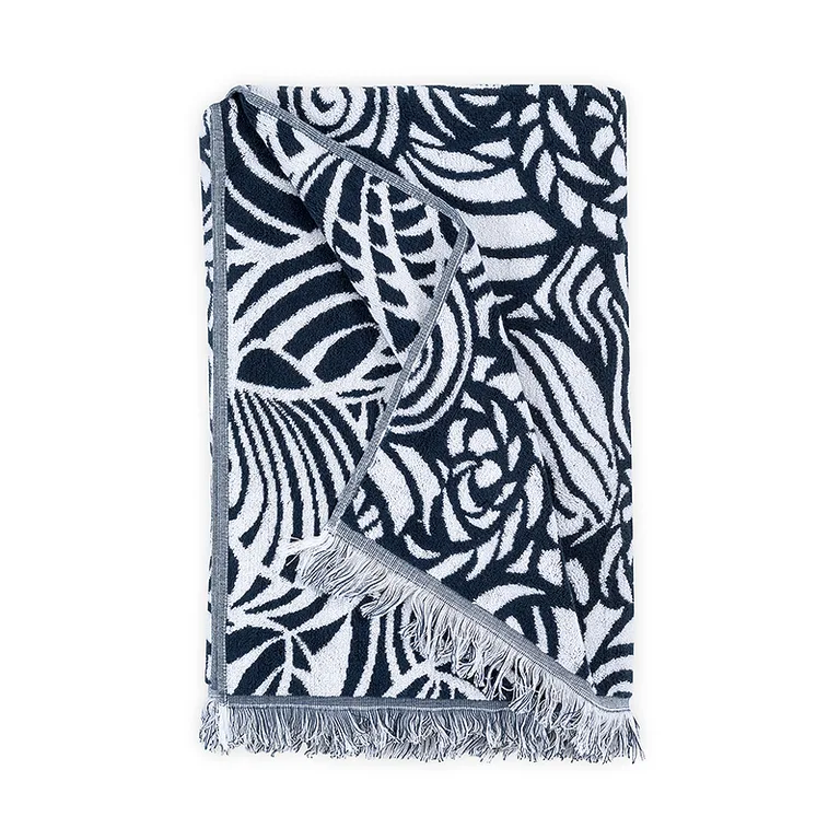 Schumacher Seashells Beach Towel in Navy (MSC008BCHTONA)