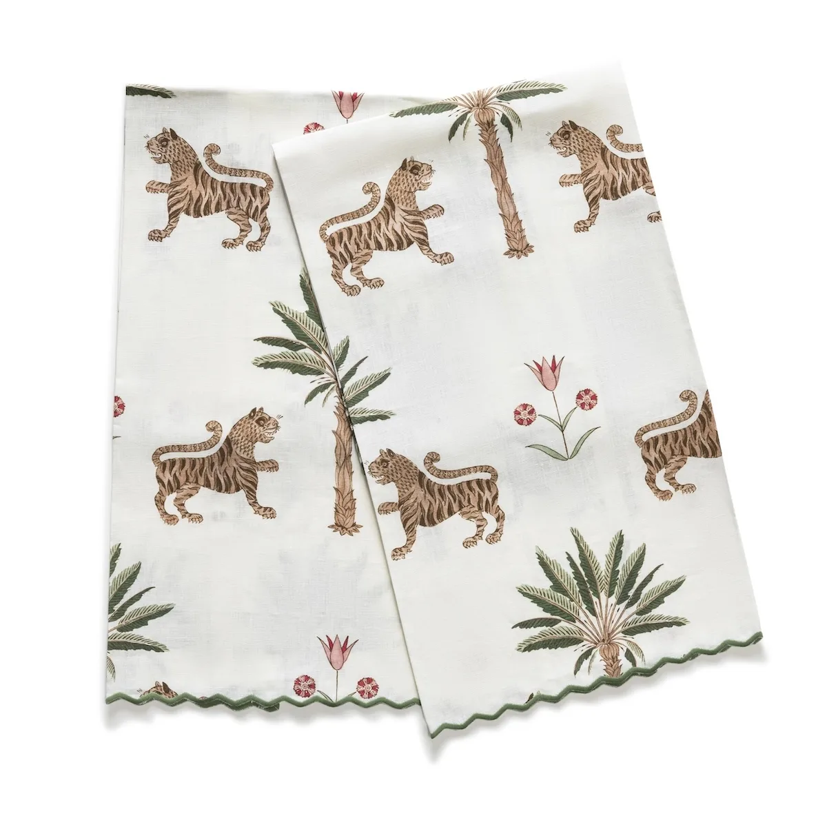 Schumacher Tiger Palm Guest Towel, Set of 2 in Tigereye (MSC043GTOW2TG)