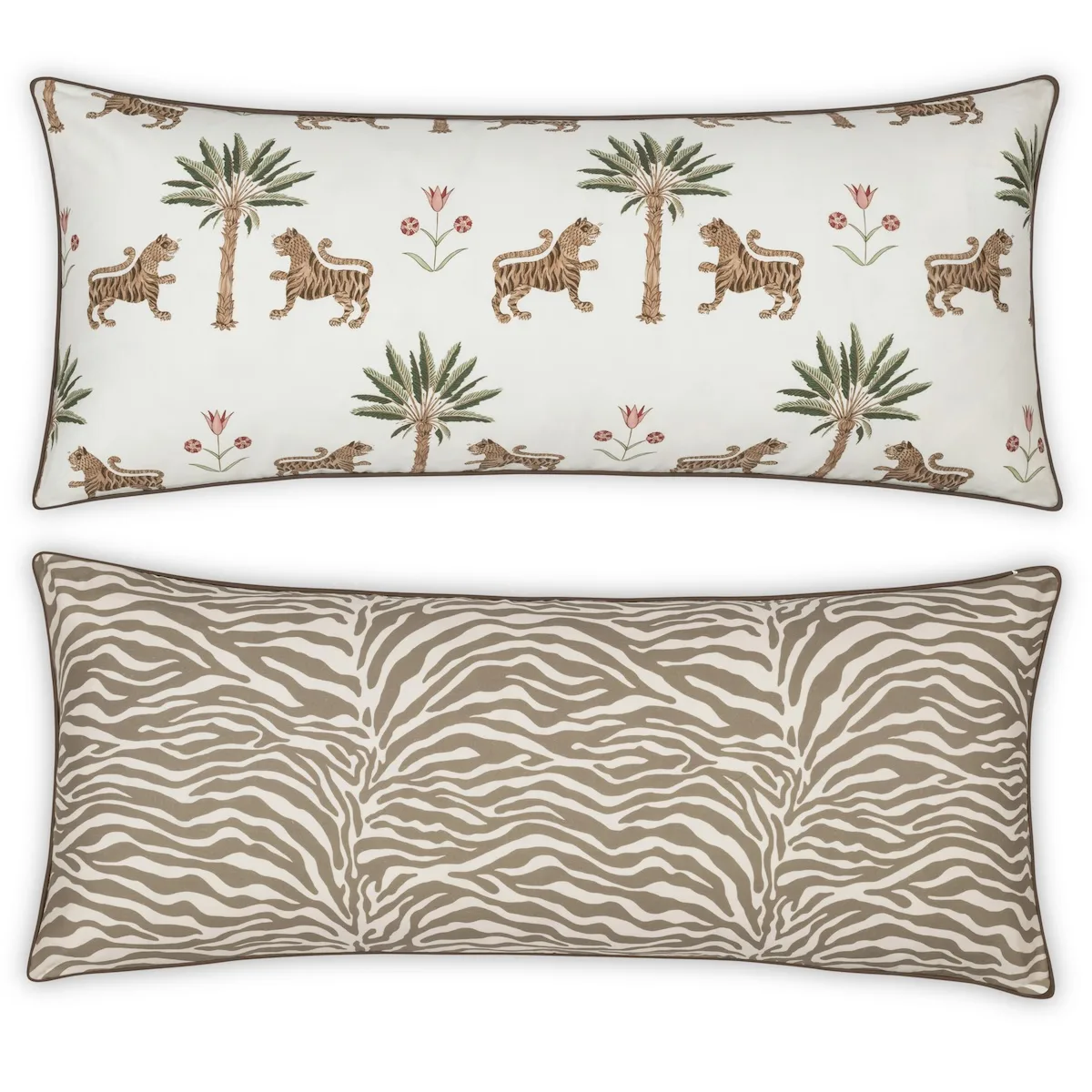 Schumacher Tiger Palm/Regine Pillow Cover in Palm/Coconut (MSC063LUMBTO)
