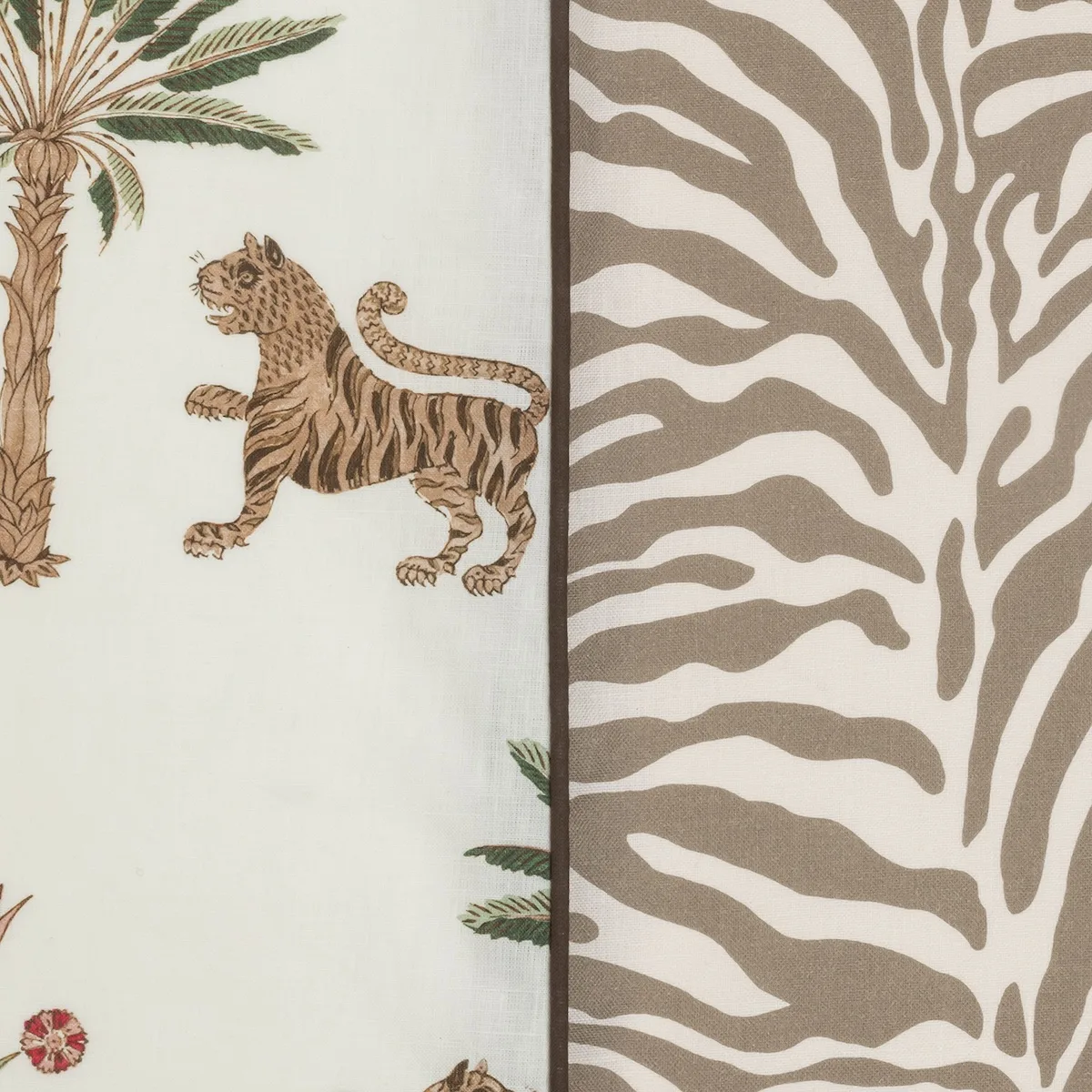 Schumacher Tiger Palm/Regine Pillow Cover in Palm/Coconut (MSC063LUMBTO)