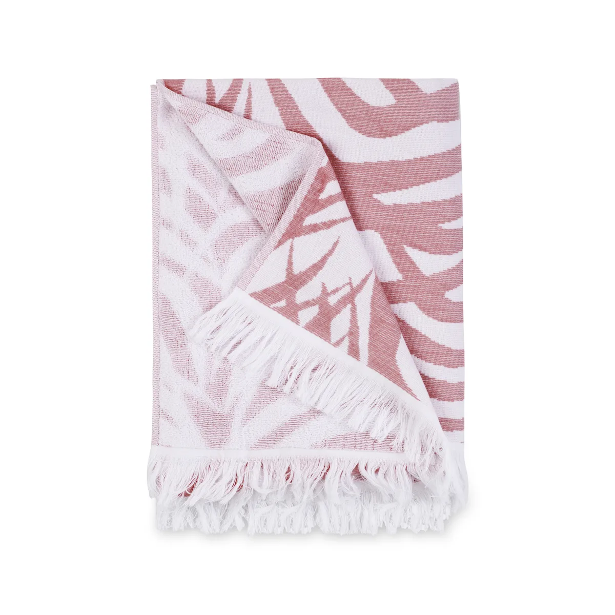 Schumacher Zebra Palm Beach Towel in Flamingo (MSC009BCHTOFA)