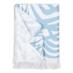 MSC009BCHTO6P | Zebra Palm Beach Towel - Pool Blue Schumacher Zebra Palm Beach Towel in Pool Blue (MSC009BCHTO6P)