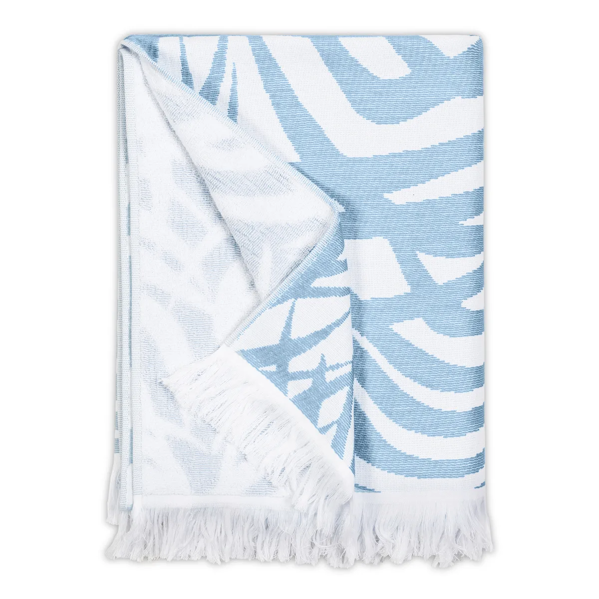 Schumacher Zebra Palm Beach Towel in Pool Blue (MSC009BCHTO6P)