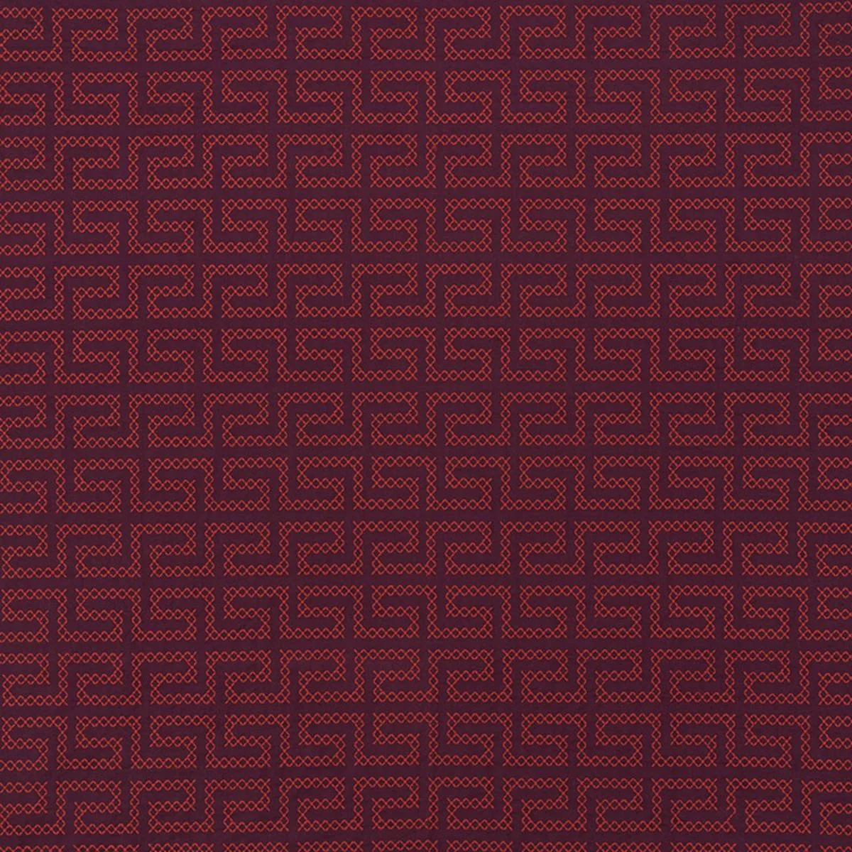 Schumacher 70234 A Maze Embroidery Berry fabric swatch