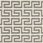 Schumacher 70230 A Maze Embroidery Black On Ivory fabric swatch