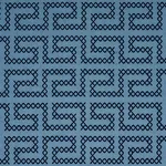 Schumacher 70235 A Maze Embroidery Cadet fabric swatch