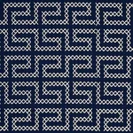 Schumacher 70233 A Maze Embroidery Navy fabric swatch
