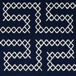 Schumacher 70233 A Maze Embroidery Navy fabric swatch