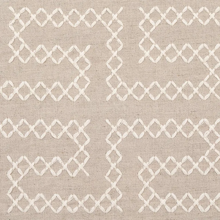 Schumacher 70231 A Maze Embroidery Sand fabric swatch