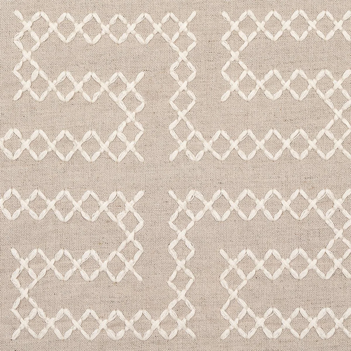 Schumacher 70231 A Maze Embroidery Sand fabric swatch