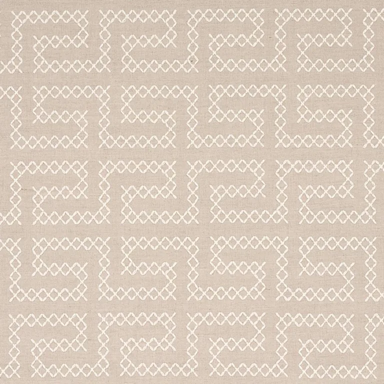Schumacher 70231 A Maze Embroidery Sand fabric swatch