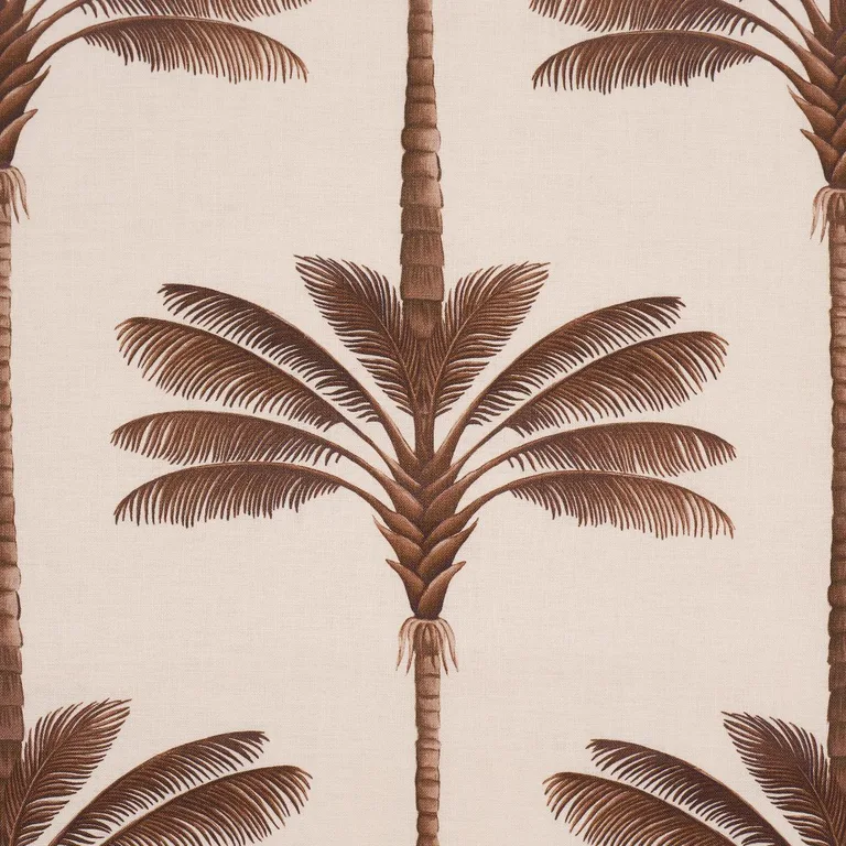 Schumacher 182821 A Palm Is A Palm Print Chocolate Meets Tobacco fabric swatch