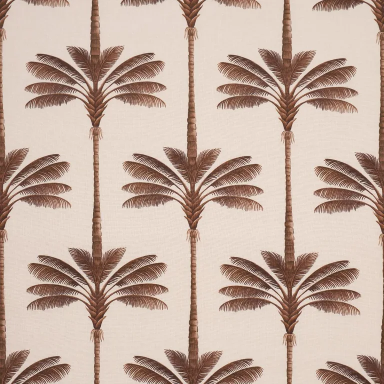 Schumacher 182821 A Palm Is A Palm Print Chocolate Meets Tobacco fabric swatch