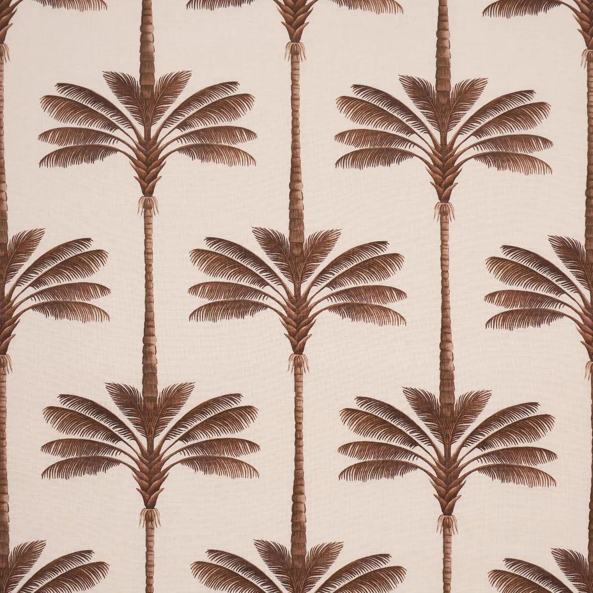 Schumacher 182821 A Palm Is A Palm Print Chocolate Meets Tobacco fabric swatch