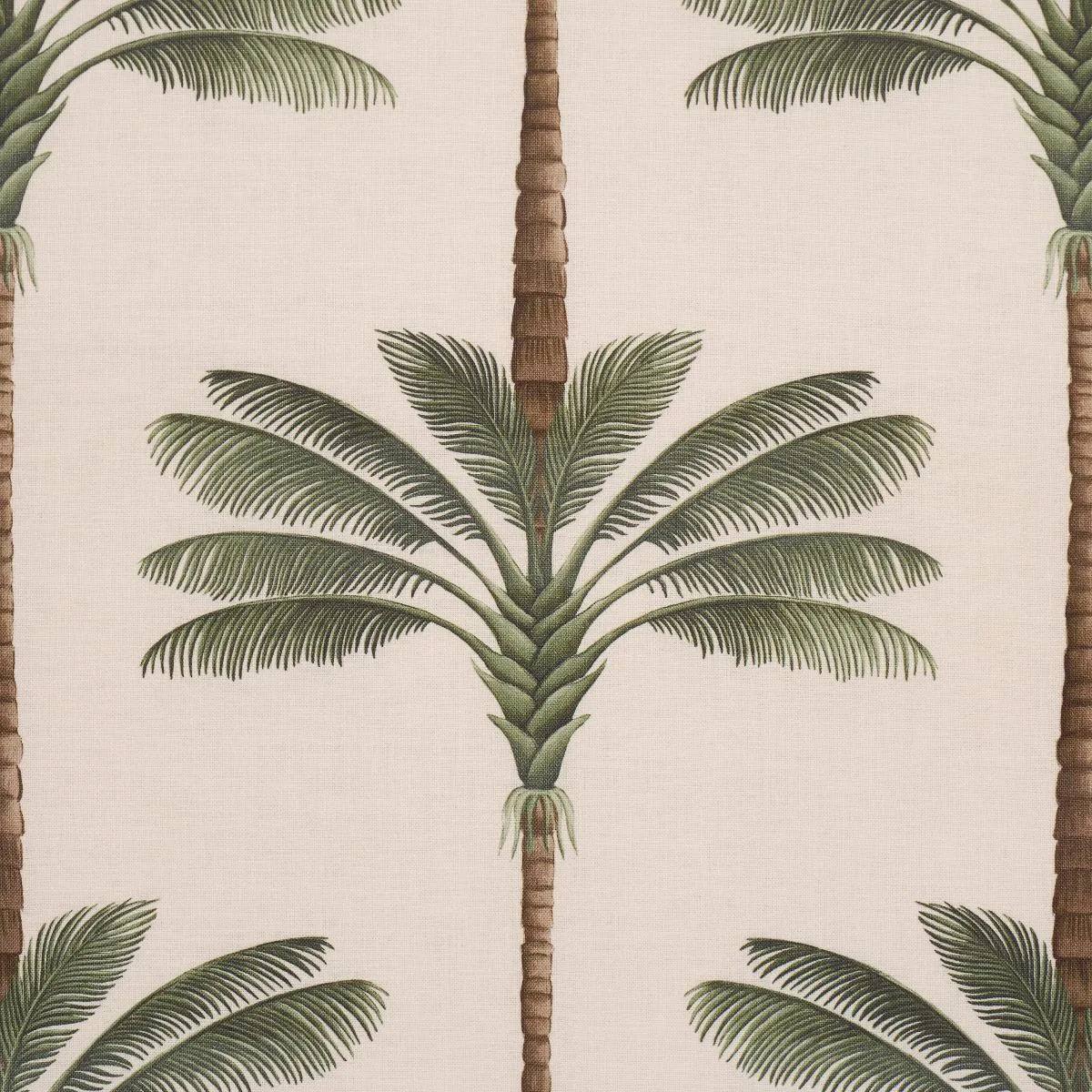 Schumacher 182820 A Palm Is A Palm Print Daylight Evergreen fabric swatch