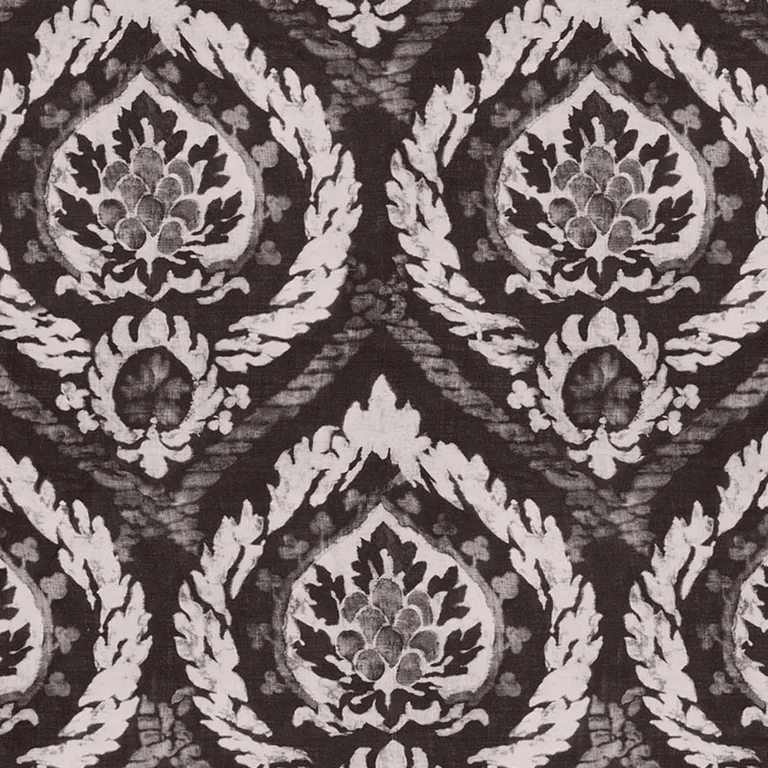 Schumacher 173950 Abaza Resist Charcoal fabric swatch
