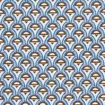 Schumacher 179581 Abelino Blue & Brown fabric swatch