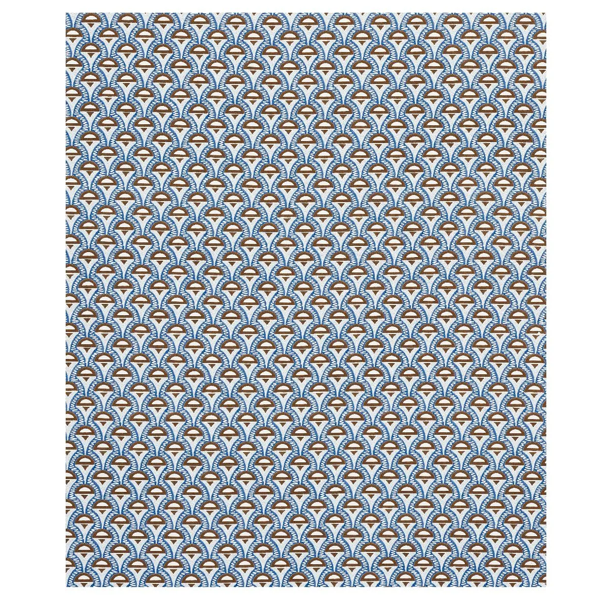 Schumacher 179581 Abelino Blue & Brown fabric swatch
