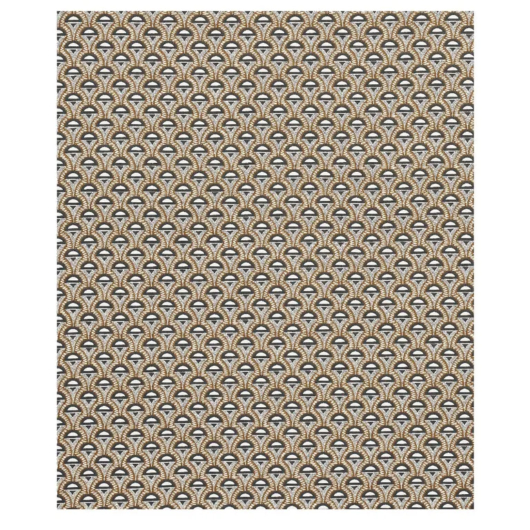 Schumacher 179580 Abelino Camel & Black fabric swatch