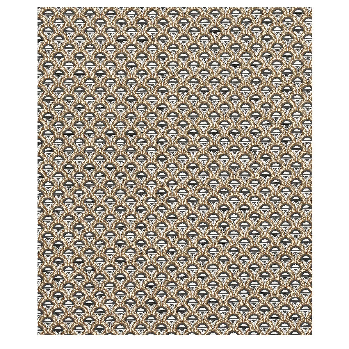 Schumacher 179580 Abelino Camel & Black fabric swatch