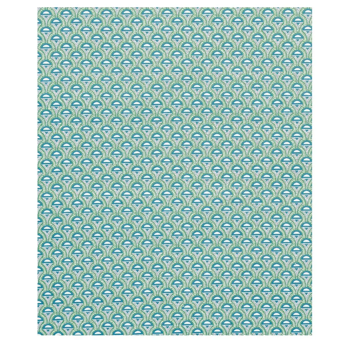 Schumacher 179582 Abelino Green & Peacock fabric swatch