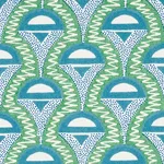 Schumacher 179582 Abelino Green & Peacock fabric swatch