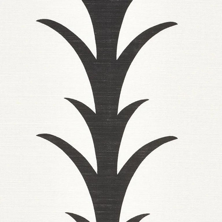 Schumacher 177632 Acanthus Stripe Carbon fabric swatch