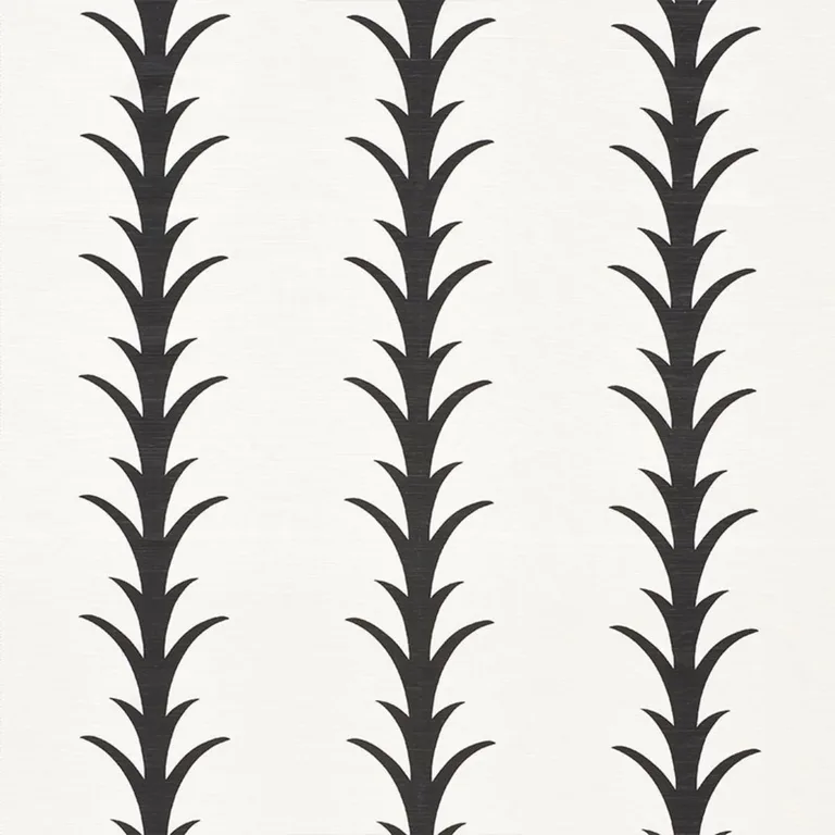 Schumacher 177632 Acanthus Stripe Carbon fabric swatch